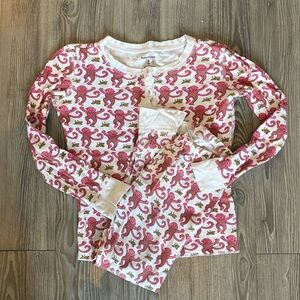 Roller Rabbit Kids Pajama Set Pink Monkeys on White